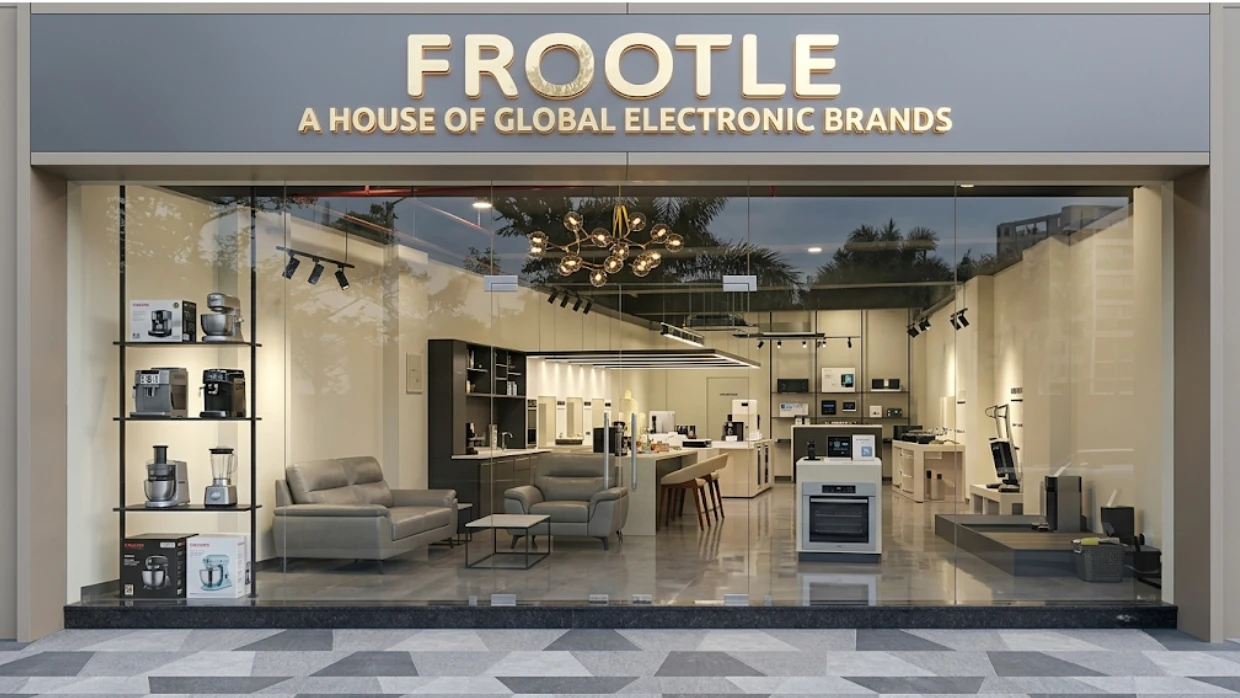 Kuvings & Frootle flagship experience showroom interior displaying premium robotic vacuums